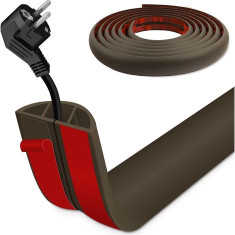 Cache Cable Sol Adhésif en PVC Flexible, Goulotte Passe-Câble de Sécurité Anti-trébuchement pour Bureau, Maison, Scène et Événements (3m) (1/5)