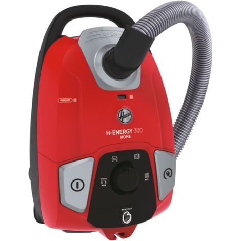 Hoover H-ENERGY 300 HE310HM 011 Aspirapolvere Con Filo, Con Sacco, 850W, 3,5L, 72 dBA, Spazzola Parquet, Filtro Epa Lavabile, Raggio di Azione 10m, Rosso (1/5)