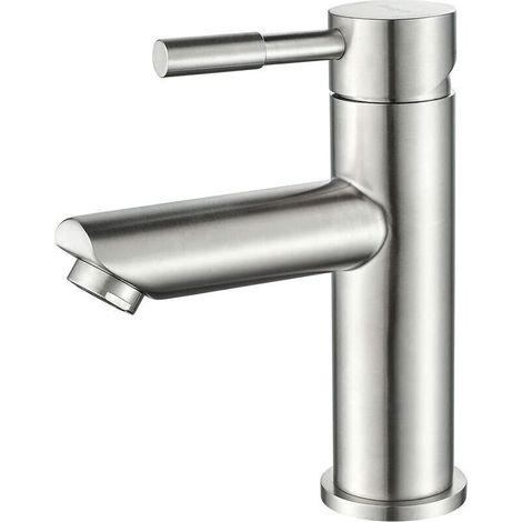 Mitigeur de Salle de Bains, Robinet de Lavabo Monocommande, Acier Inoxydable, Gris (1/5)
