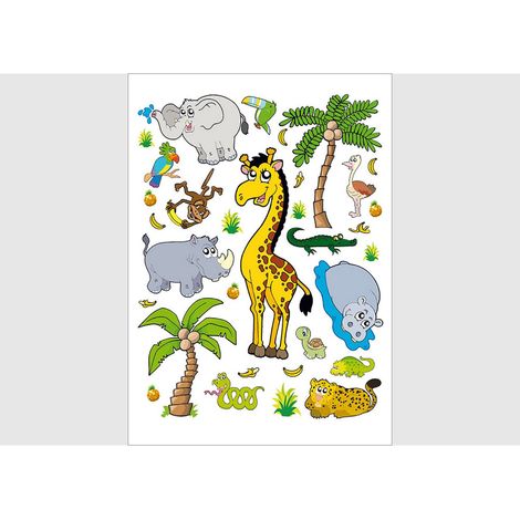 Stickers - Animaux de la Jungle - 1 planche 65x85 cm (1/5)