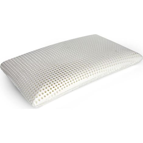 Talamo Italia Cuscino per letto, 100% Made in Italy, Guanciale ergonomico a "saponetta" in Memory Foam forato, Anallergico e Traspirante, 70x40xh12 cm, con imballo rinforzato