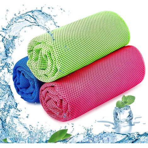 Serviette Rafraîchissante - Microfibre - 30 x 90 cm - Pour Sport Extérieur Gym Yoga Cyclisme Randonnée Golf Camping - Lot de 4