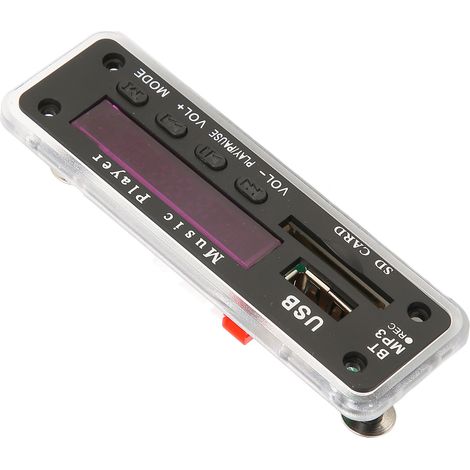 Carte de décodage Bluetooth 5.0 DC12V compatible carte SD, USB, FM, AUX, enregistrement Bluetooth, rappel, module de décodage MP3, noir (1/5)