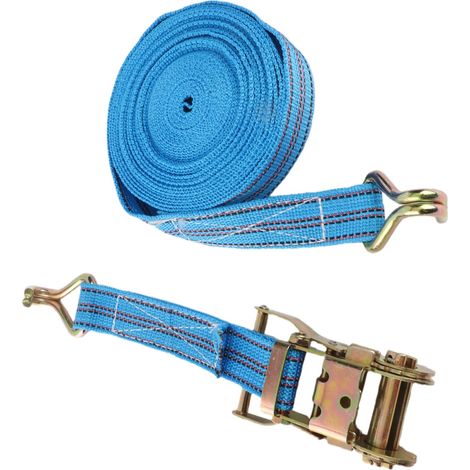 Sangle d'arrimage à cliquet tendeur fixe robuste en polyester et acier allié pour usage industriel 10m 40mm (1/5)
