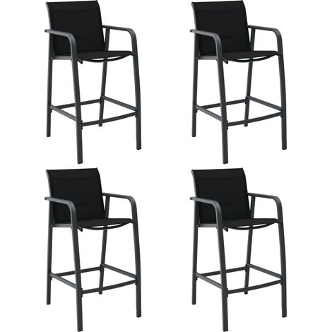 Garten-Barstühle 4 Stk. Schwarz Textilene