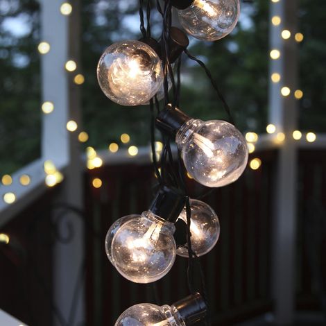 Star Trading Guirlande lumineuse d'extérieur à LED 'Partaj', fonctionnant sur secteur, 16 LED, transparent, blanc chaud, 4,5 m