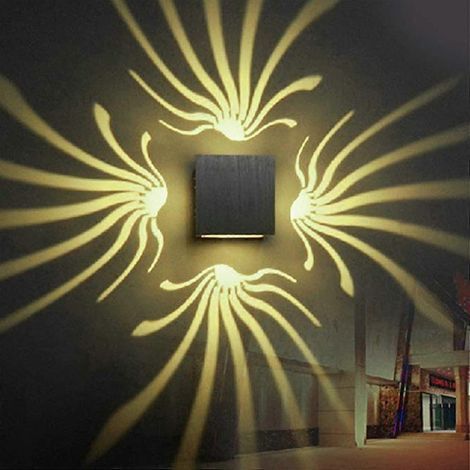 Applique murale LED 3W AC85-265V, lampe moderne et créative en aluminium pour l'intérieur, éclairage écoénergétique, lampe décorative murale LED (blanc chaud) (1/5)