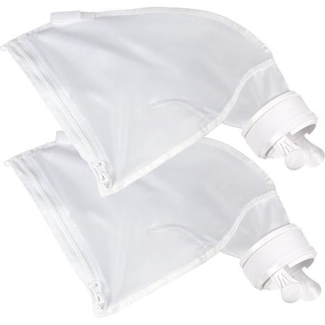 Sac de filtration en nylon - pour nettoyeur de piscine robotisé - fermeture éclair extra-large - fixation velcro robuste - 2 pièces (1/5)