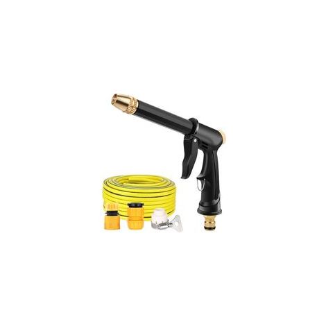 Kit de tuyau d'arrosage rétractable haute pression — Tuyau domestique, buse de nettoyage et d'arrosage, et pistolet de lavage pour voiture- (1/5)