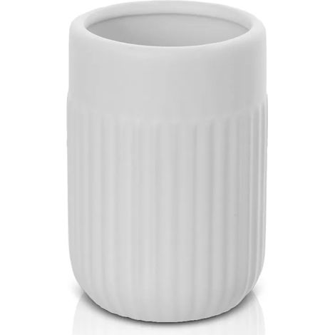 Portaspazzolini da appoggio bianco in ceramica Cup (1/3)