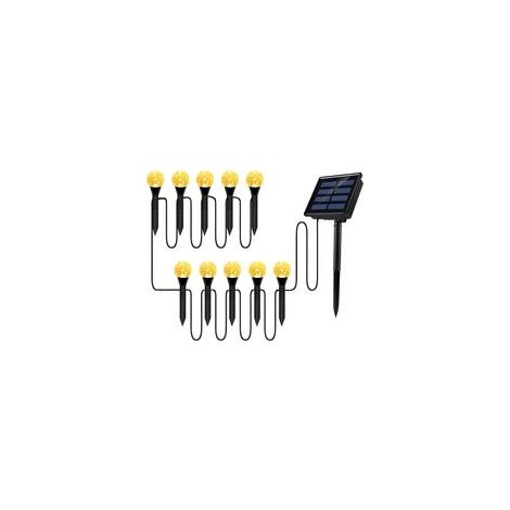 Set aus Solar-Lichterketten mit Blasenmuster für Rasen, Außendekoration, IP65 wasserdichte LEDs, solarbetriebene Erdspießleuchten für Einfahrt/Hof/Garten