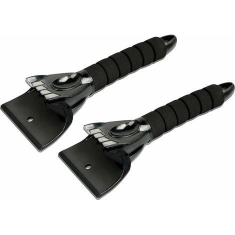 Eiskratzer fürs Auto, 2er-Set, Eiskratzer für die Windschutzscheibe, Winterwerkzeug, Eiskratzer fürs Auto, Schneekratzer, Eiskratzer mit rutschfestem Griff – Schwarz (1/5)