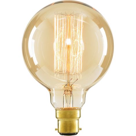 Litecraft Light Bulb B22 Bayonet Cap Squirrel Cage Filament Globe Lamp - Gold (1/2)