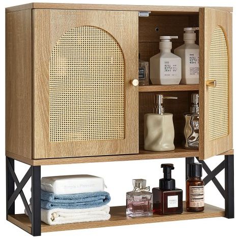 Armoire murale de salle de bain avec 2 portes et étagère réglable (1/5)