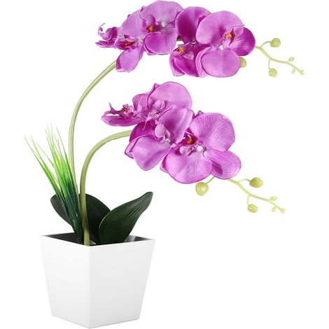 Lampe en pot de fleurs artificielles à 9 LED, imitation de bonsaï Phalaenopsis, décoration intérieure à faire soi-même (1/5)