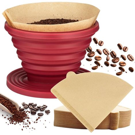 Porte Filtre à Café en Silicone, Filtre à Café Pliable en Silicone (1/5)