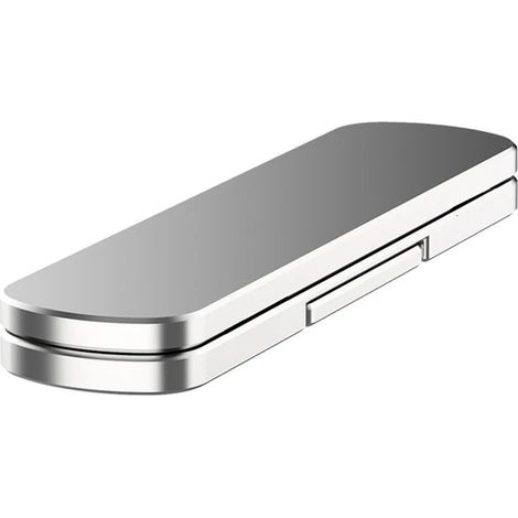 Soporte magnético para teléfono, soporte plegable de aluminio para teléfono, mini soporte, soporte de metal de alta calidad, giratorio 360°, plateado (1/4)