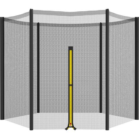 Filet de sécurité de remplacement pour trampoline, Ø305cm filet de sécurité pour trampoline avec fermeture éclair, filet de sécurité à 6 poteaux droits (1/5)