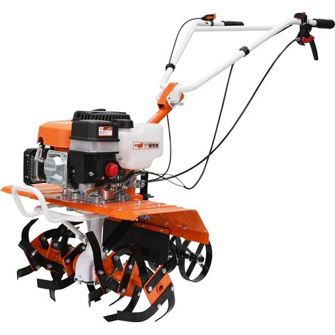 RURIS Motobineuse Thermique 5600fr - Moteur 4 Temps 4 CV - Largeur de Travail 550 mm - Fraises Détachables - Idéale Jardins et Serres (1/5)