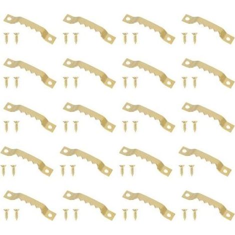 Crochets de Suspension Dentelés pour Cadres Photo, 20 Pièces avec Vis, Accroche Murale Double Trou en Forme de Scie (1/4)
