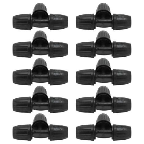 Lot de 10 raccords T barbelés 8/11 avec verrouillage, pour tuyau goutte à goutte, étanches (1/5)