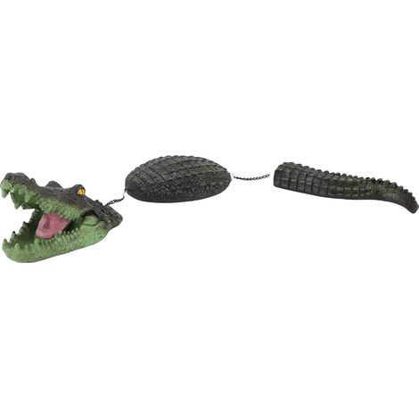 Statue artificielle de piscine de leurre d'alligator flottant de 3 segments pour la décoration extérieure de cour d'étang (1/5)