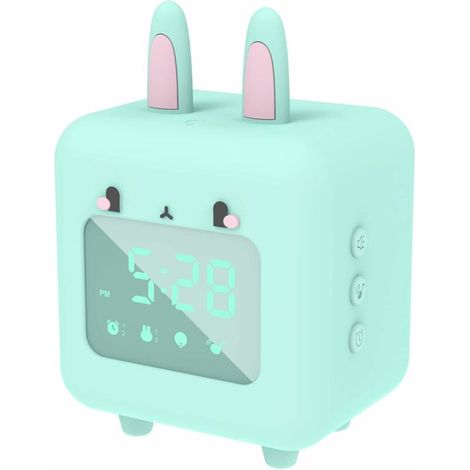 Réveil Enfant Lumineux Lapin ,LED Numerique Lampe Réveil Veilleuse Fille Garcons Jour Nuit Enfant Volume Réglable Snooze Réveil, Cadeau pour Enfants,T-Audace (1/5)