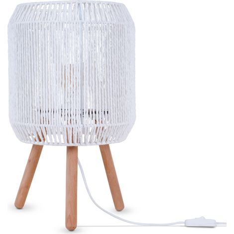 Paco Home Lampe À Poser Lampe Bureau Lampe Chevet Lampe Lecture Abat-Jour Boho E27 Blanc, Type 5