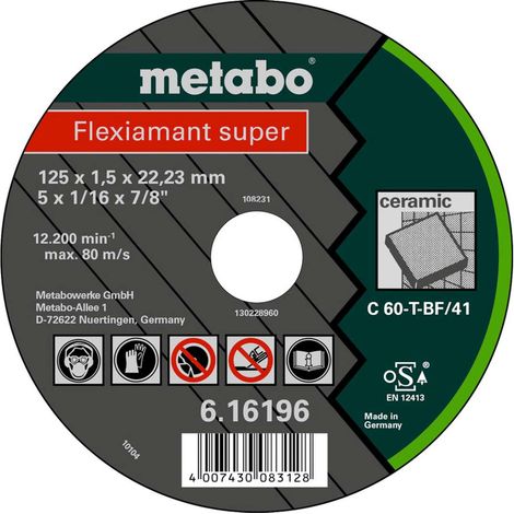 Metabo Accessori - Disco da taglio per piastrelle 115x22,2 mm 616195000