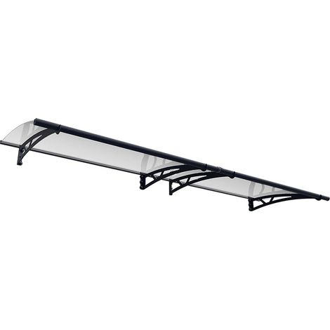 Patio Cover Altair Door Awning Canopy 3000 Clear - Acrylic - L302 x W91.5 x H17.5 cm - Grey