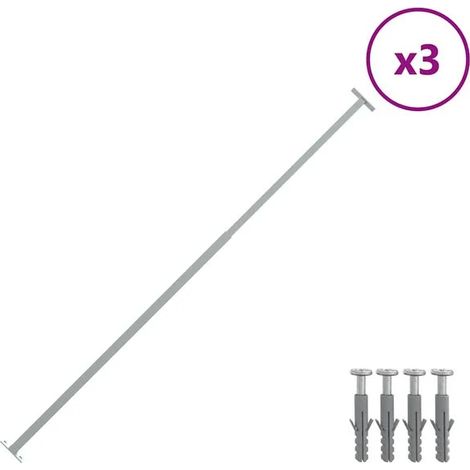 Barres de sécurité réglables pour fenêtres, lot de 3, 710-1200 mm