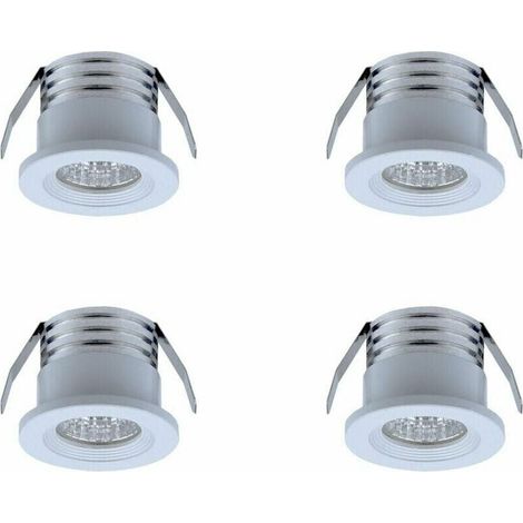 Dolaso – Lot de 4 mini spots LED encastrables 3 W – Lumière chaude 3000K – Aluminium avec verre mat – Pour éclairage intérieur – IP22 (1/3)