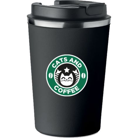 Taza Térmica Premium con Estampado GATOS Y CAFÉ Gatos Café 350ml KT057 (1/5)