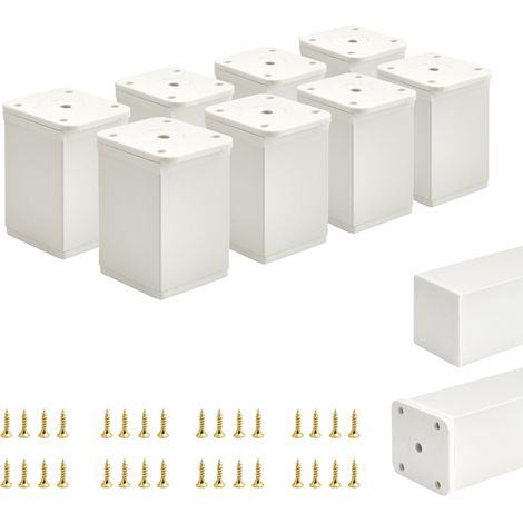 8 x Standard-Möbelfüße Querschnitt 40 x 40 mm Höhe 60 mm Farbe: Weiß Inkl. Schrauben (1/5)