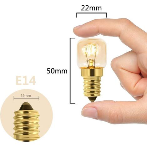 Lot de 5 Ampoule à Sel 15W E14 T22, Incandescence Blanc Chaud 2700K, 80LM, AC 230V, Ampoule Four 15w 300°, Pour Four, Frigo, Lampe de Sel, Fours Grill NPTERBL (1/4)