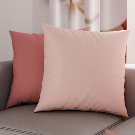 Lot de 2 Taies d'oreiller de Lit 35x35 cm, Housses de Coussin Unies Double Face Rose Poudré Clair et Foncé, Taie Oreiller 100% Microfibre (1/3)