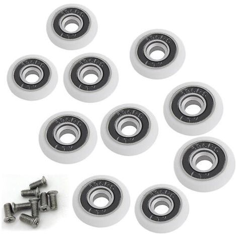 Jeu de 8 roues de remplacement pour porte de douche de 19 mm de diamètre (1/5)