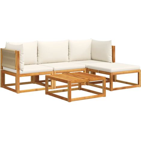 Maison Exclusive - Ensemble de canapés de jardin 5 pièces avec coussins en bois d'acacia et corde