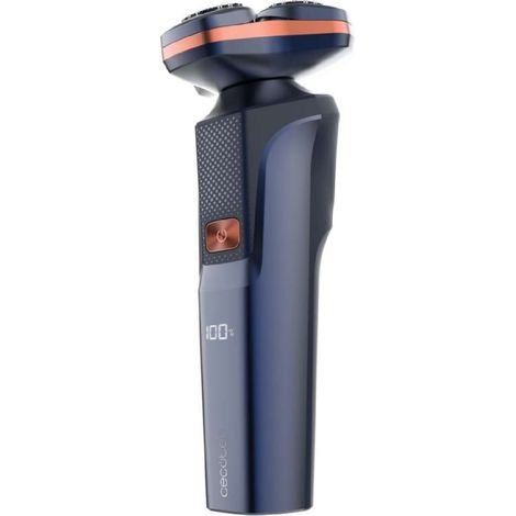 Cecotec Afeitadora Rotativa PrecisionCare Aluminium. Cuchillas para Pelo Largo y Corto, Pantalla LED Inteligente, 2 Velocidades
