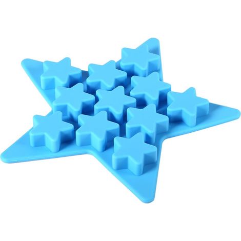 Moule à glaçons silicone en forme d'étoile bleu, bac à glace réfrigérant pour cocktails, bar, fête, club