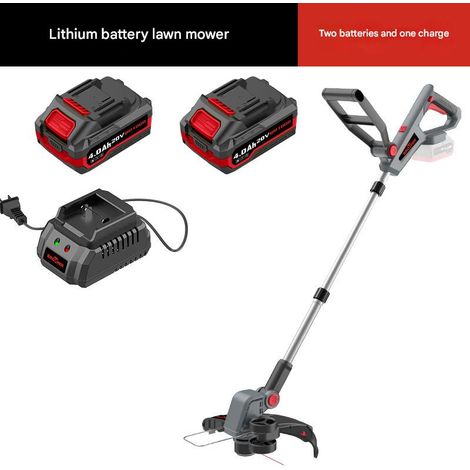 Tondeuse à gazon électrique sans balais 21 V, désherbeur multifonction, petit appareil ménager portable, 2 batterie, 1 chargeur (1/5)
