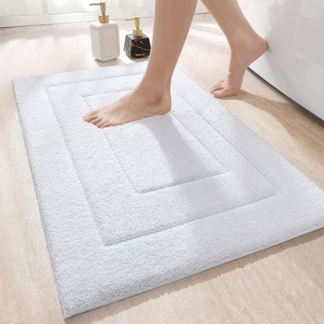 Alfombrilla de baño antideslizante de microfibra. Absorbe el agua. Lavable a máquina. 50 x 80 cm. Base de TPR para mayor seguridad. (1/5)