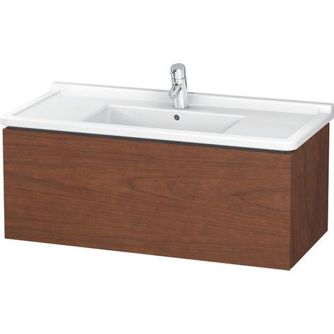 Meuble vasque L-CUBE 1020x469mm 1 étagère coulissante blanc mat ES NB centre
