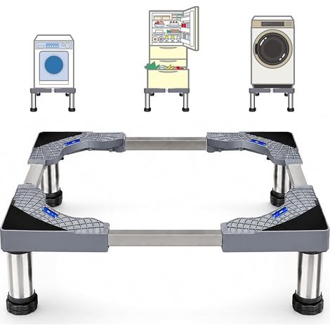 Washing Machine Stand, 4 Feet Height Adjustable 13-16cm, Refrigerator Holder 43-62cm for Tumble Dryer, Washing Machine, Stoves, Refrigerators (1/5)
