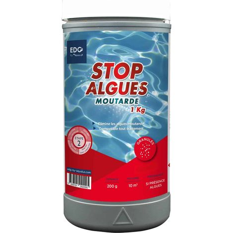 Stop Algues Moutarde - Chloration Ultra Choc - Poudre - Boîte - 1 kg - EDG by Aqualux