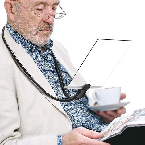 5x Magnifying Glass Full Page Reading Magnifier with Aging Eyes Flexible Large Gooseneck Hands Free Magnifier for Small Prints Cross Stitch Books Low Version Work (1/5)
