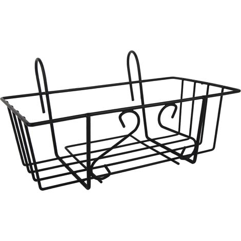 Support rectangulaire pour pots de fleurs, porte-plantes pour balcon ou rambarde. (1/5)