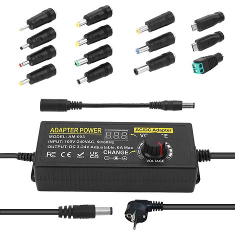 Adaptador De Alimentación Ajustable - 3 V A 24 V Dc - 6 A - 144 W - Para Dispositivos Electrónicos - 1 Unidad (1/5)