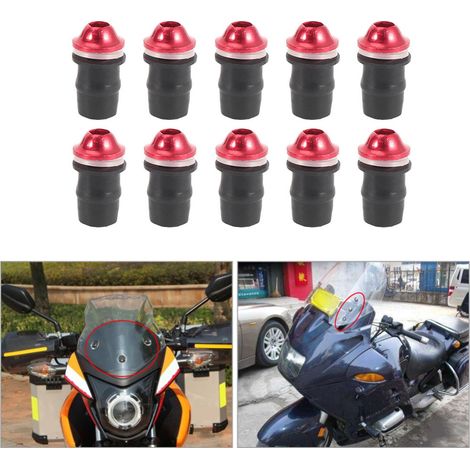 Jeffergarden 10 pièces pare-brise moto universel pare-brise M5 vis hexagonales intérieures rouge (1/5)