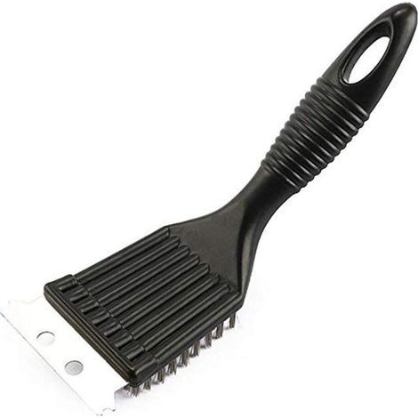 Set of 2 Stainless Steel Cleaning Brushes with Metal Wires and Scrapers, Grill Brushes and Cleaning Tools for Gas, Electric and Charcoal Barbecues (1/4)